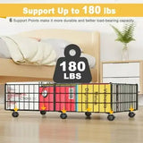 Under Bed Storage with Wheels, 2 Pack Living Room Bedroom Storage Organizers