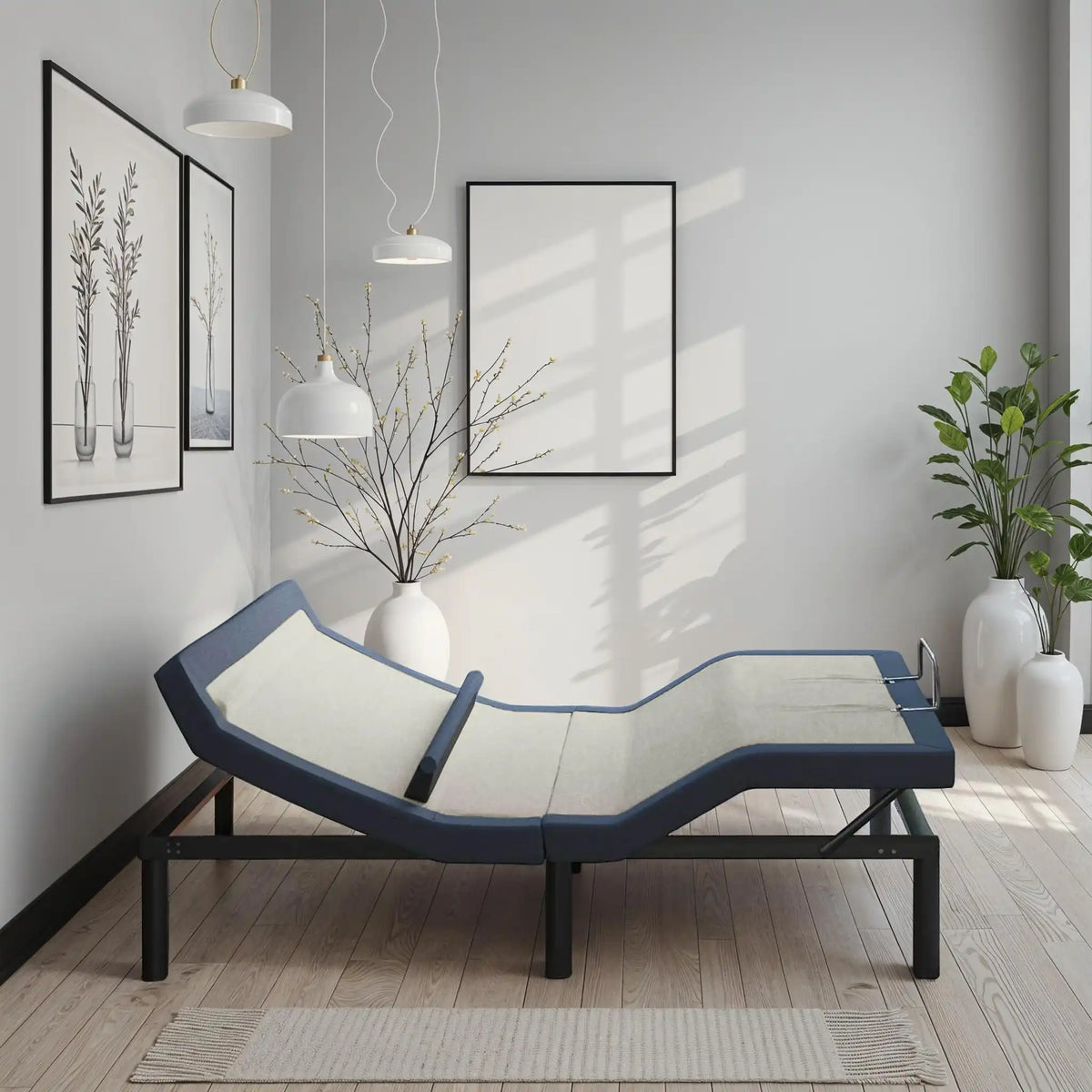 Adjustable Bed Base, Head/Foot Tilt, Lumbar Adjustment, Remote - Queen ...