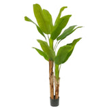 Kiko Artificial 2 Branch 11PCS +2BUD Banana Tree in Plastic Pot Fake Floor Plant Greenery Potted Plants for