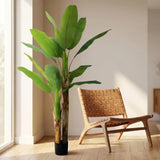 Kiko Artificial 2 Branch 11PCS +2BUD Banana Tree in Plastic Pot Fake Floor Plant Greenery Potted Plants for