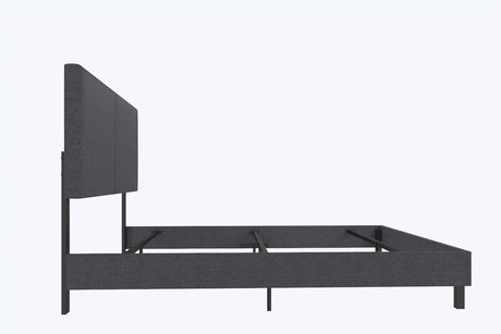DHP Janford Upholstered Bed, Chic Grey Linen Platform Queen Bed with Modern Headboard