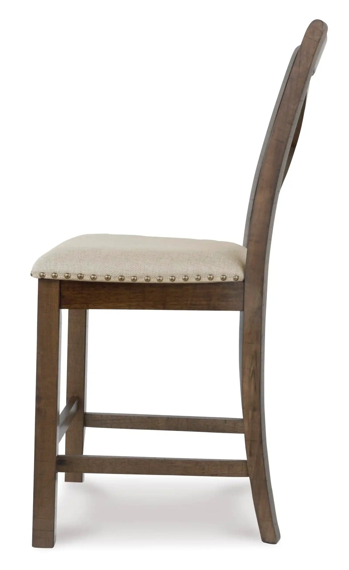 Signature Design by Ashley Moriville Rustic Farmhouse 24.5" Upholstered Barstool, 2 Count, Beige & Brown