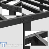 Twin-XL Size Bed Frame with Headboard and Footboard, Black