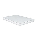 White quilted mattress on a white background, single size bed mattress