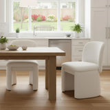Modern Upholstered Dining Chairs Set of 2, Curved Back Chenille Dining Chairs Armless Kitchen Chairs for