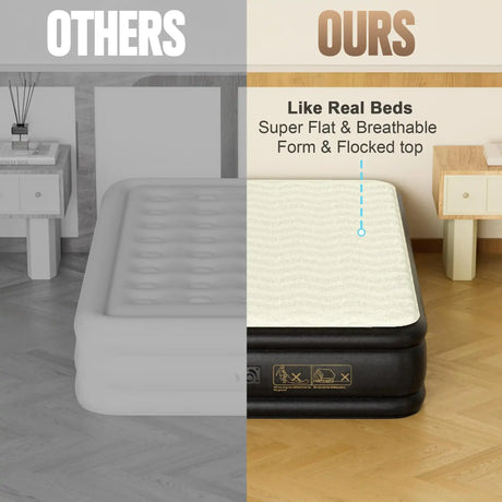 Air Mattress Queen with Built in Pump,Foam Topper Blow up Mattress