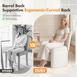 Modern Upholstered Dining Chairs Set of 2, Curved Back Chenille Dining Chairs Armless Kitchen Chairs for