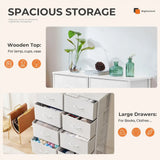 Dresser for Bedroom, Chest Organizer Unit with 8 Fabric Bins