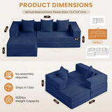 79" Modular Sectional Sofa, Boneless Convertible Sleeper Sofa Bed