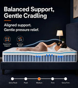 Full XL Mattress, 14 Inch Hybrid Full Mattress in a Box with Cooling Gel Memory Foam & Pocket Springs