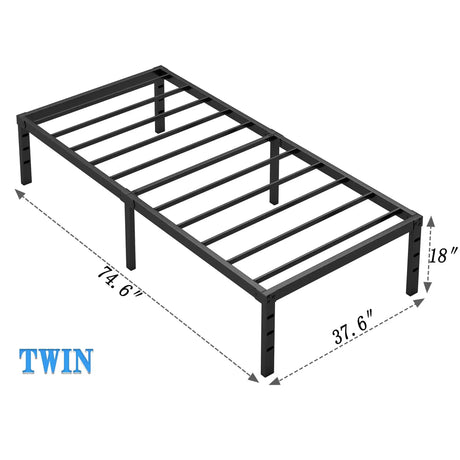 Metal Bed Frame,Twin Size Bed Frame with Storage Space,Heavy Duty Sturdy Mattress Foundation,Easy
