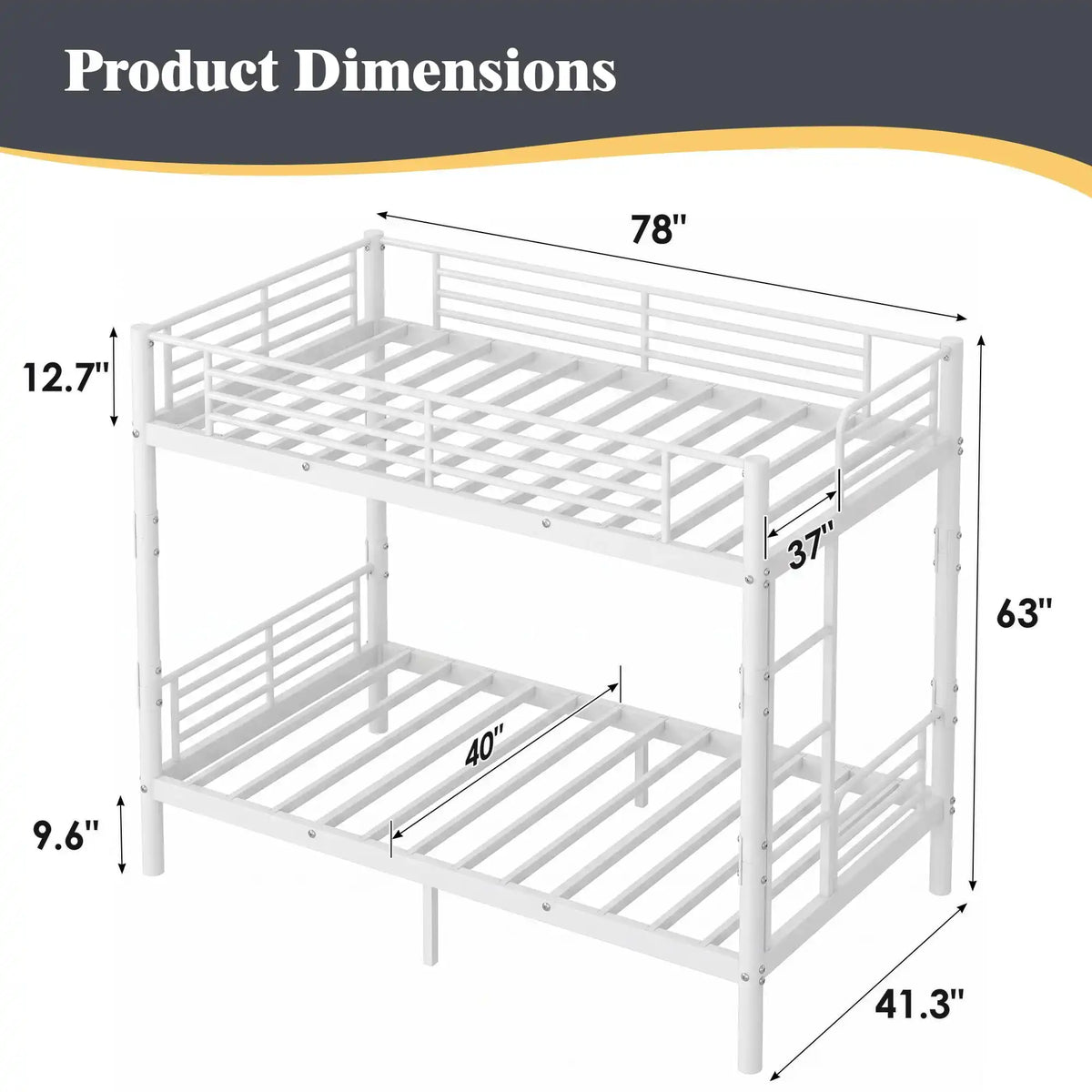 Metal Bunk Bed Twin Over Twin Sturdy Heavy Duty Bunk Beds