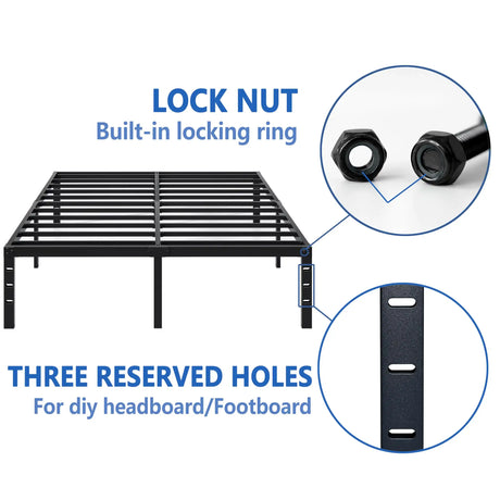 Metal Bed Frame,Twin Size Bed Frame with Storage Space,Heavy Duty Sturdy Mattress Foundation,Easy