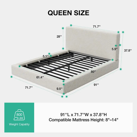 Novilla Queen Size Bed Frame, Plush CloudSoft Bed