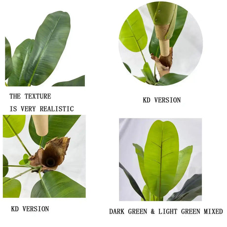 Kiko Artificial 2 Branch 11PCS +2BUD Banana Tree in Plastic Pot Fake Floor Plant Greenery Potted Plants for