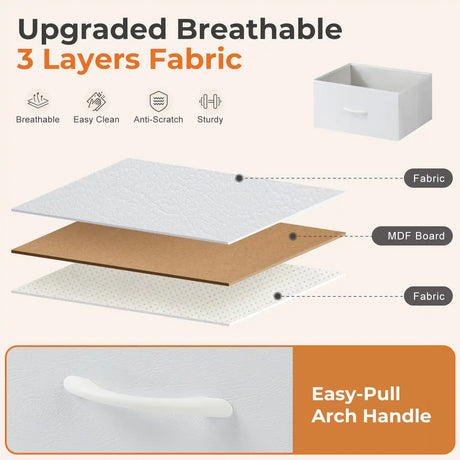 Dresser for Bedroom, Chest Organizer Unit with 8 Fabric Bins