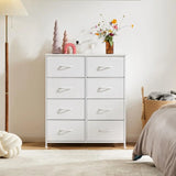 Dresser for Bedroom, Chest Organizer Unit with 8 Fabric Bins