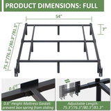 Full Metal Bed Frame, 7 Inch Low Heavy Duty Platform Bed Frames Full Size for Box Spring and Mattress