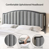 Headboard for Queen Size Bed, Upholstered Vertical Channel Tufting Head Boards