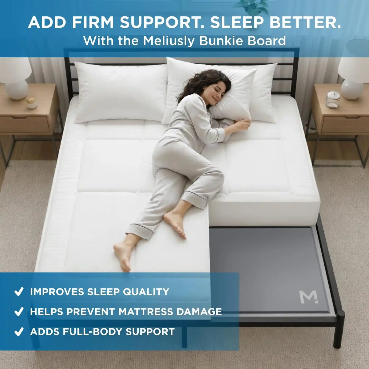 Heavy Duty Bunkie Board King Size (76x80) - Non-Slip Breathable Bed Support Board for Slatted Bed Frame