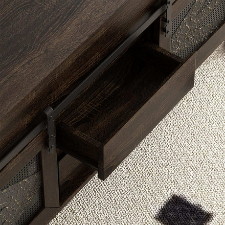 47.2" Lift Top Coffee Table with Hidden Compartment, Storage Drawers & Sliding Barn Doors