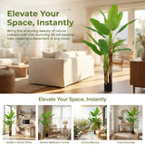 Kiko Artificial 2 Branch 11PCS +2BUD Banana Tree in Plastic Pot Fake Floor Plant Greenery Potted Plants for