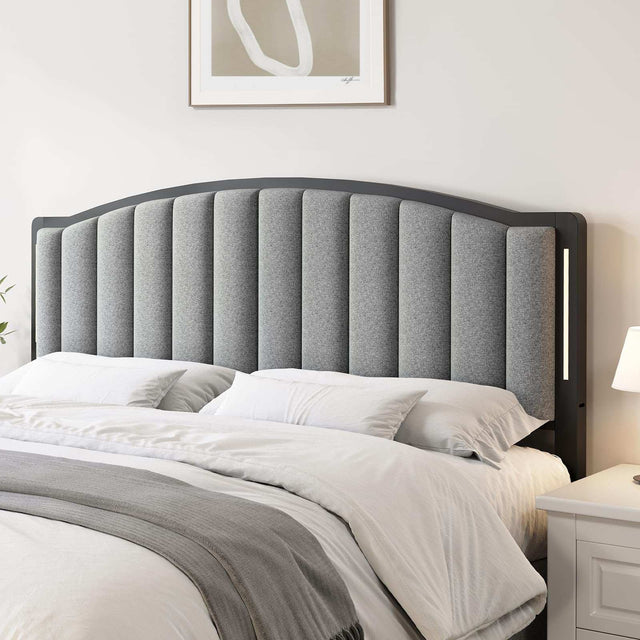 Headboard for Queen Size Bed, Upholstered Vertical Channel Tufting Head Boards