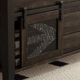 47.2" Lift Top Coffee Table with Hidden Compartment, Storage Drawers & Sliding Barn Doors