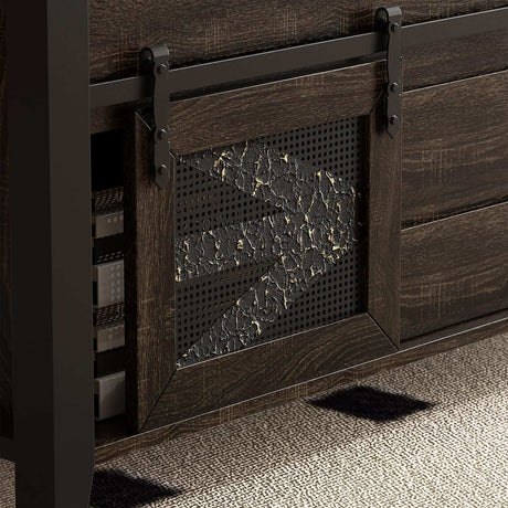 47.2" Lift Top Coffee Table with Hidden Compartment, Storage Drawers & Sliding Barn Doors