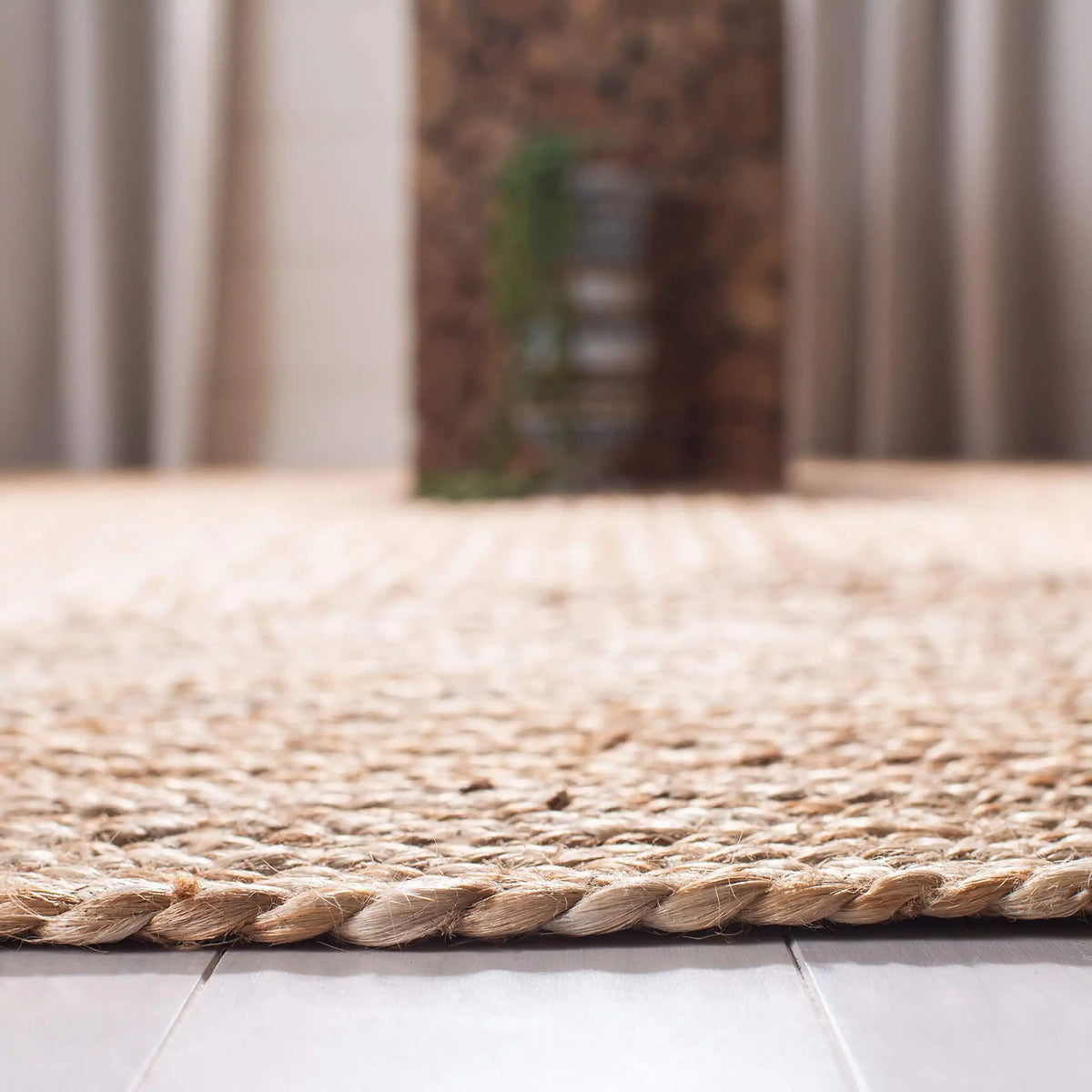 SAFAVIEH Area Rug 3x5- Cape Cod Collection - Natural Brown, Handmade Braided Flat Weave Jute (CAP252A)