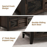 47.2" Lift Top Coffee Table with Hidden Compartment, Storage Drawers & Sliding Barn Doors