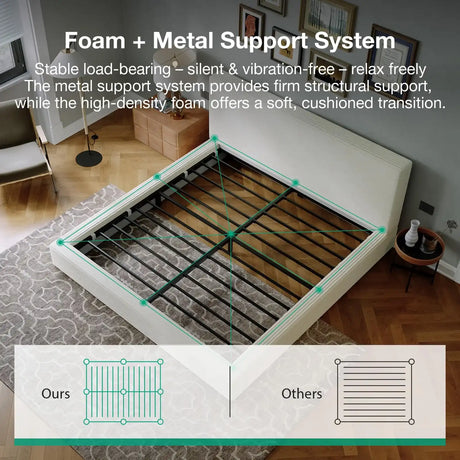 Novilla Queen Size Bed Frame, Plush CloudSoft Bed
