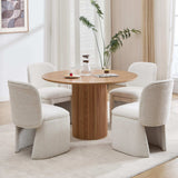 Modern Upholstered Dining Chairs Set of 2, Curved Back Chenille Dining Chairs Armless Kitchen Chairs for