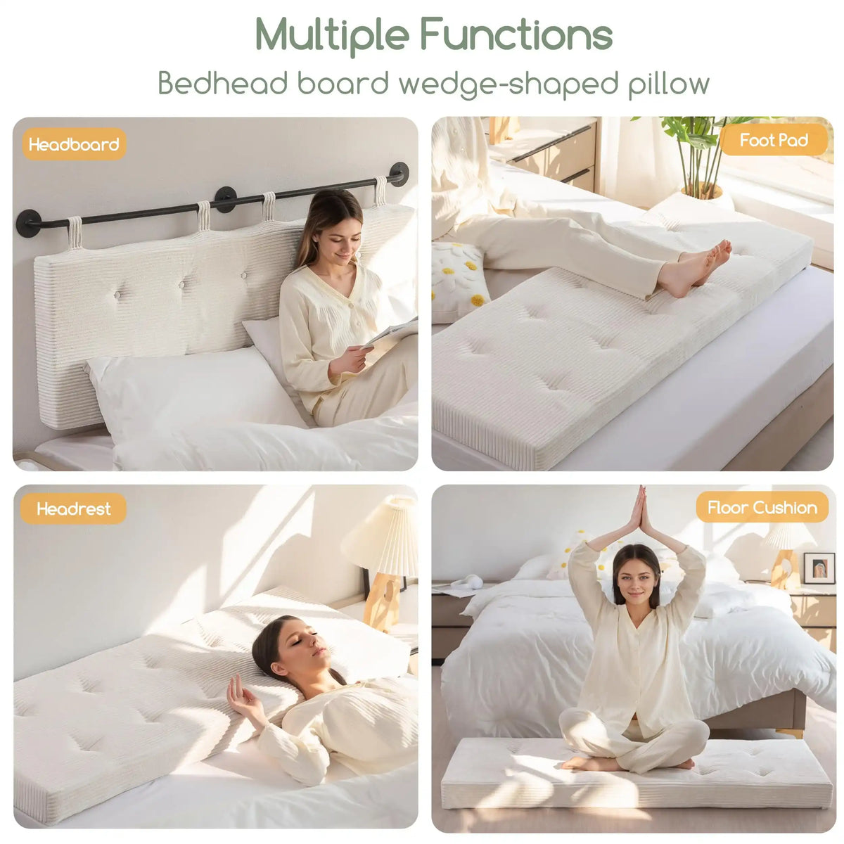 Wall Mounted Headboards for Queen Size Bed, Hanging Head Board Wall with Button Tufting
