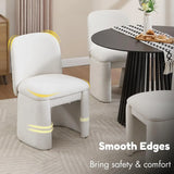 Modern Upholstered Dining Chairs Set of 2, Curved Back Chenille Dining Chairs Armless Kitchen Chairs for