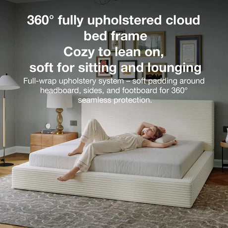 Novilla Queen Size Bed Frame, Plush CloudSoft Bed