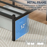 Full Size Bed Frame with Headboard and Footboard, 14 Inch Metal Platform Full Bed Frame with Steel Slat