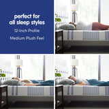 Vibe Gel Memory Foam Mattress, 12-Inch CertiPUR-US Certified Bed-in-a-Box, Full, White
