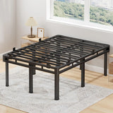 24 inch HIgh Queen Bed Frame with Rounded Legs, Double Layer Design