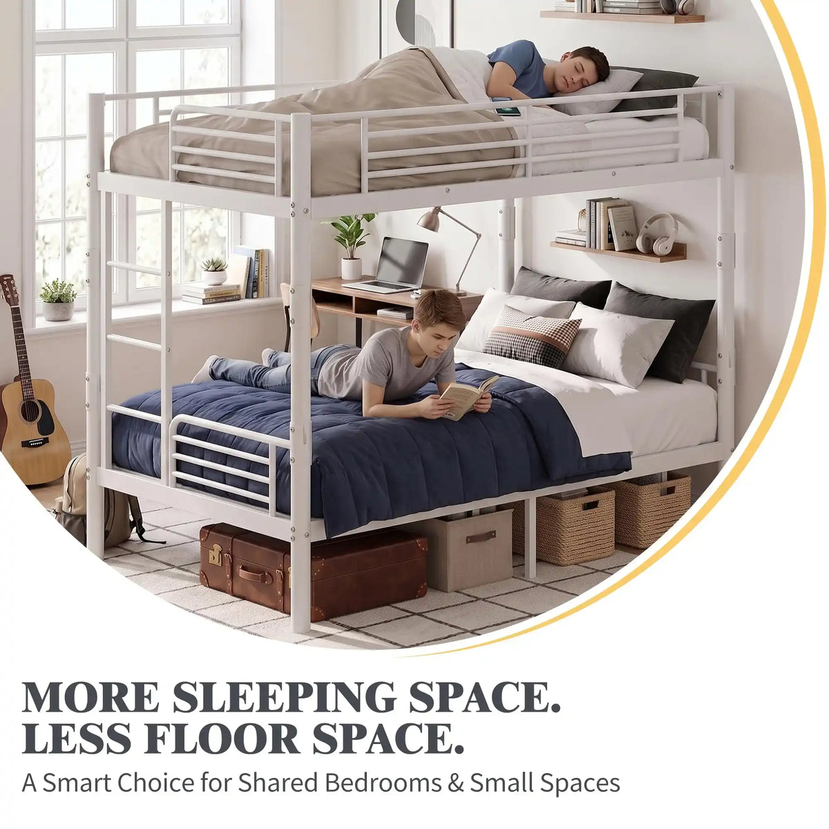 Metal Bunk Bed Twin Over Twin Sturdy Heavy Duty Bunk Beds