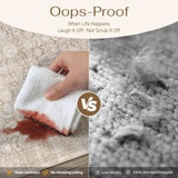 2-pack of WondRg 10x12 Beige Washable Area Rug Non Slip Neutral Distressed Carpet