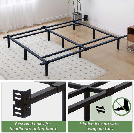 Full Metal Bed Frame, 7 Inch Low Heavy Duty Platform Bed Frames Full Size for Box Spring and Mattress