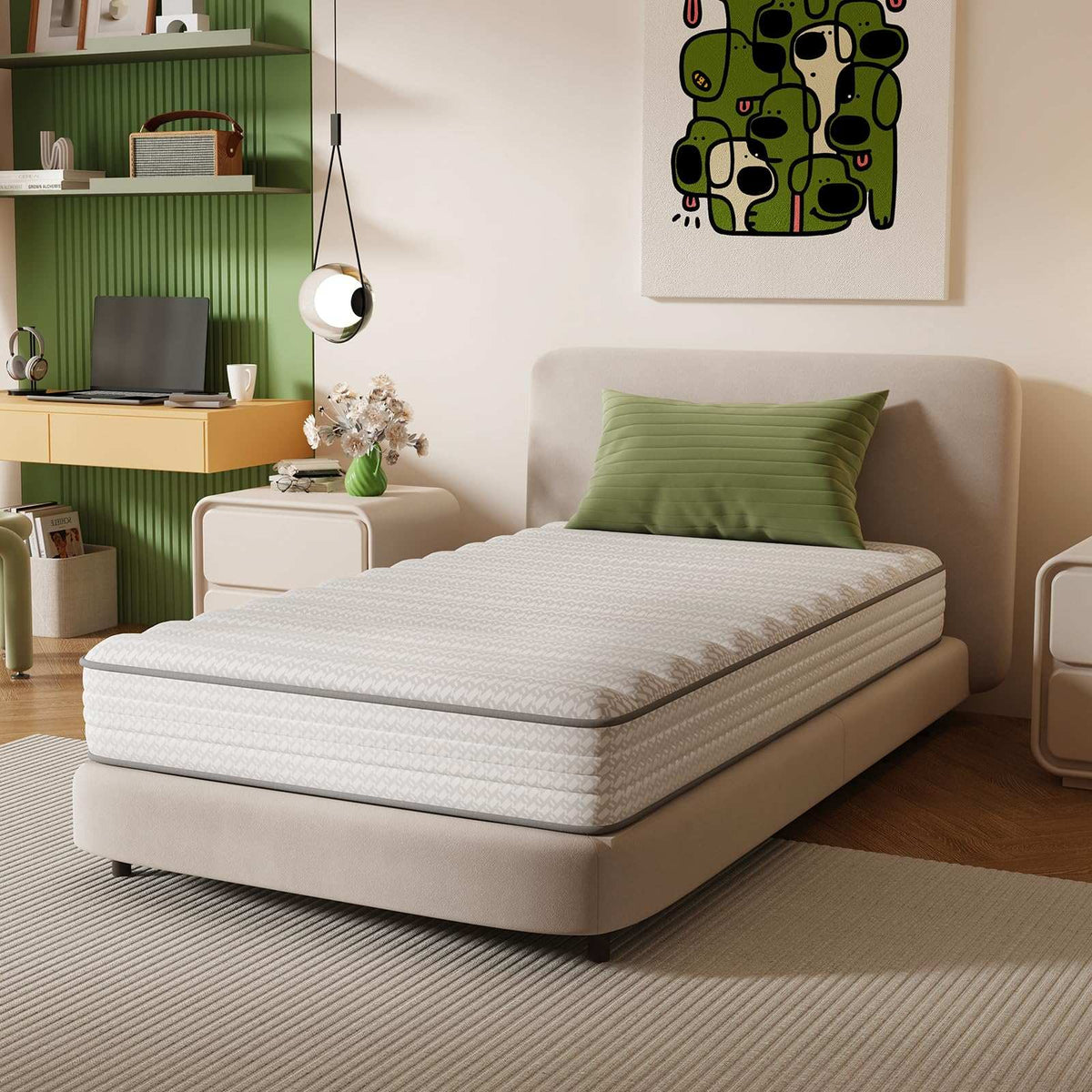 Novilla Twin Mattress, 6 Inch Twin Size Mattresses in a Box with Smarts™ Coil for Pressure Relief