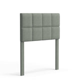 Varia 26" Tall Panel Upholstered Headboard, 3-Row Square Tufting, King Size, Dark Grey