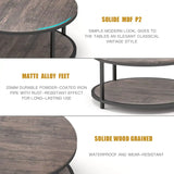 Round Coffee Table,36" Coffee Table for Living Room,2-Tier Rustic Wood Desktop with Storage Shelf Modern