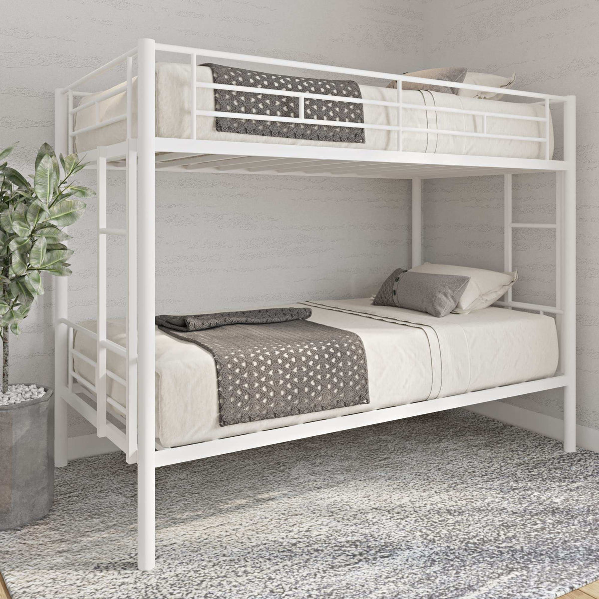 Metal Bunk Bed Twin Over Twin Sturdy Heavy Duty Bunk Beds