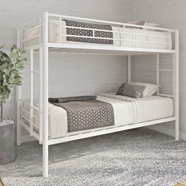 Metal Bunk Bed Twin Over Twin Sturdy Heavy Duty Bunk Beds
