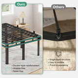 24 inch HIgh Queen Bed Frame with Rounded Legs, Double Layer Design