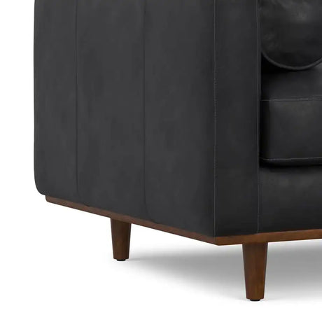 Morrison Leather Arm Chair 42" — Graphite Grey, New in Box