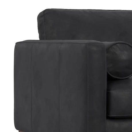 Morrison Leather Arm Chair 42" — Graphite Grey, New in Box